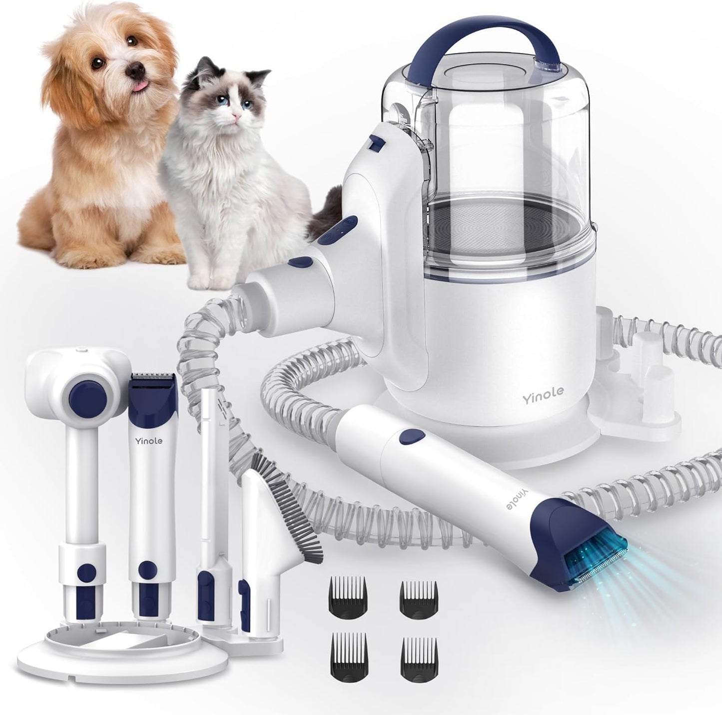 Yinole Pet Pro Grooming and Vacuum Kit - Ultra-Quiet P50